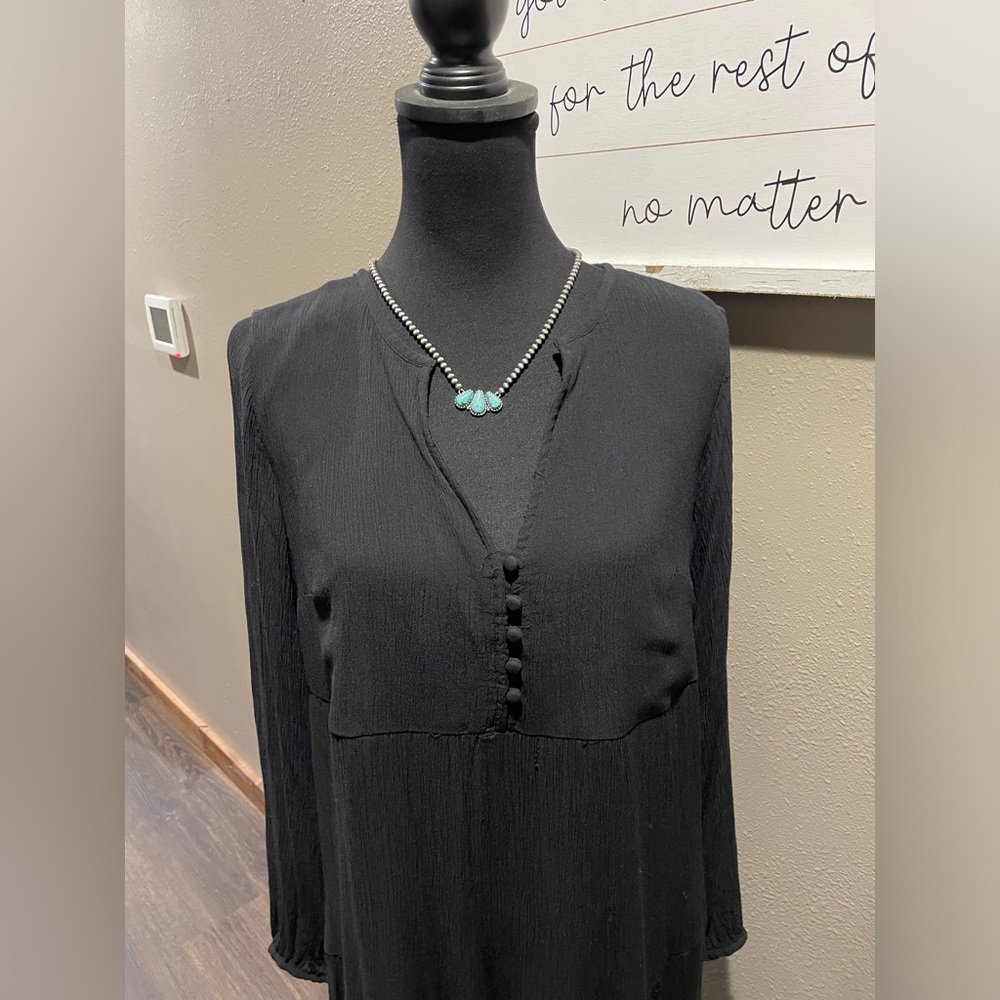 Loft Black Dress long sleeve -Size Small